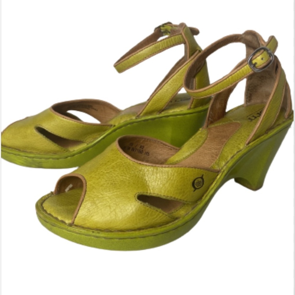 BORN, Du Jour, Cut Out Leather Wedge Sandals, 10